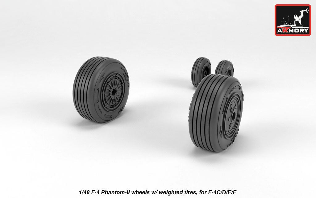 Armory 48324 F-4 Phantom II Mid Weighted Wheels 1:48
