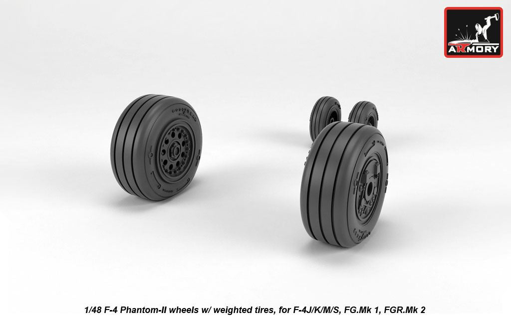 Armory 48325 F-4 Phantom II Late Weighted Wheels 1:48