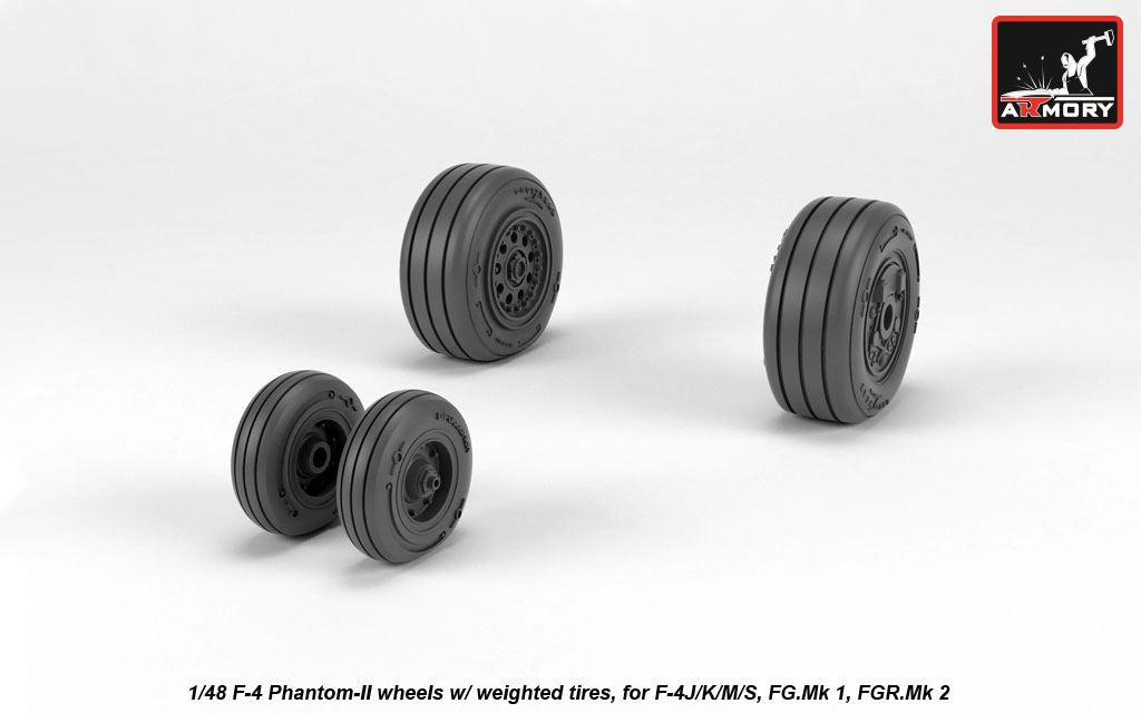 Armory 48325 F-4 Phantom II Late Weighted Wheels 1:48