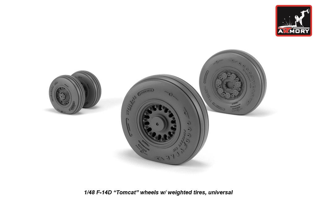 Armory 48327 F-14D Tomcat Early Weighted Wheels 1:48