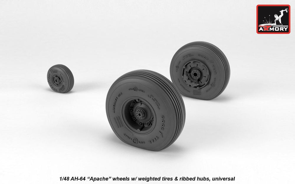 Armory 48331 AH-64 Apache Weighted Wheels Spoked Hubs 1:48
