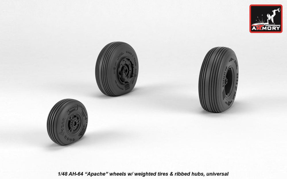 Armory 48331 AH-64 Apache Weighted Wheels Spoked Hubs 1:48