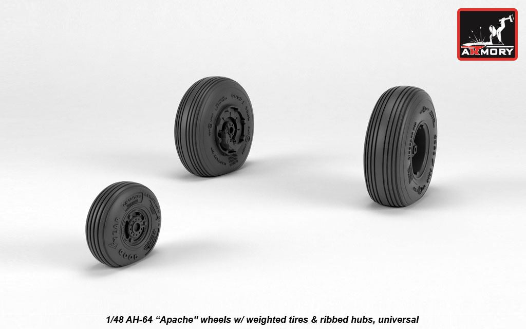 Armory 48331 AH-64 Apache Weighted Wheels Spoked Hubs 1:48