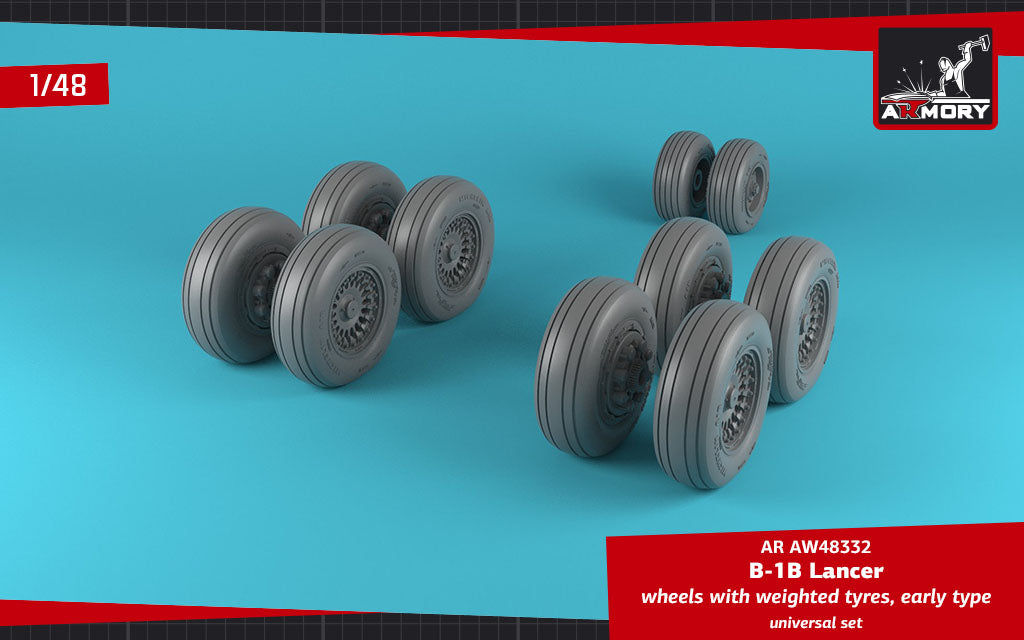 Armory 48332 Rockwell B-1B Lancer Early Weighted Wheels 1:48