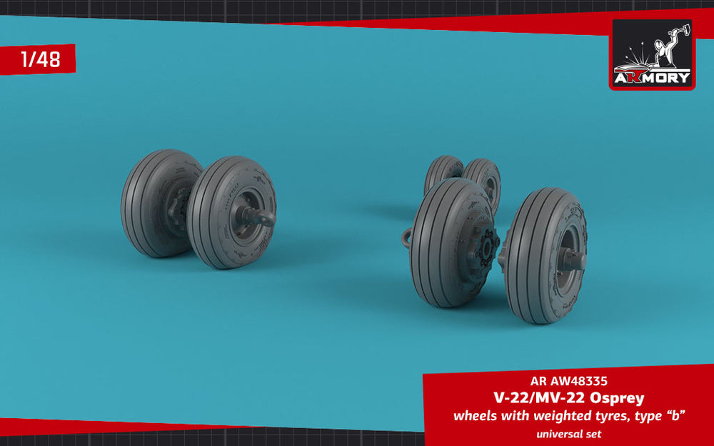Armory ARAW48335 1:48 Bell-Boeing V-22/MV-22 Osprey Weighted Tyres Type B