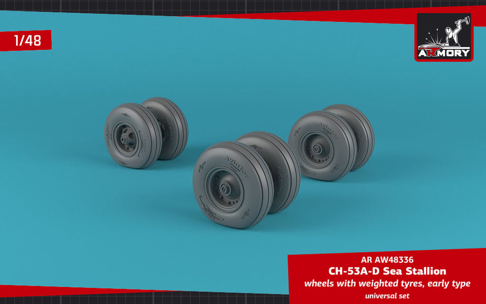 Armory ARAW48336 1:48 Sikorsky CH-53A/D Sea Stallion Weighted Tyres Early