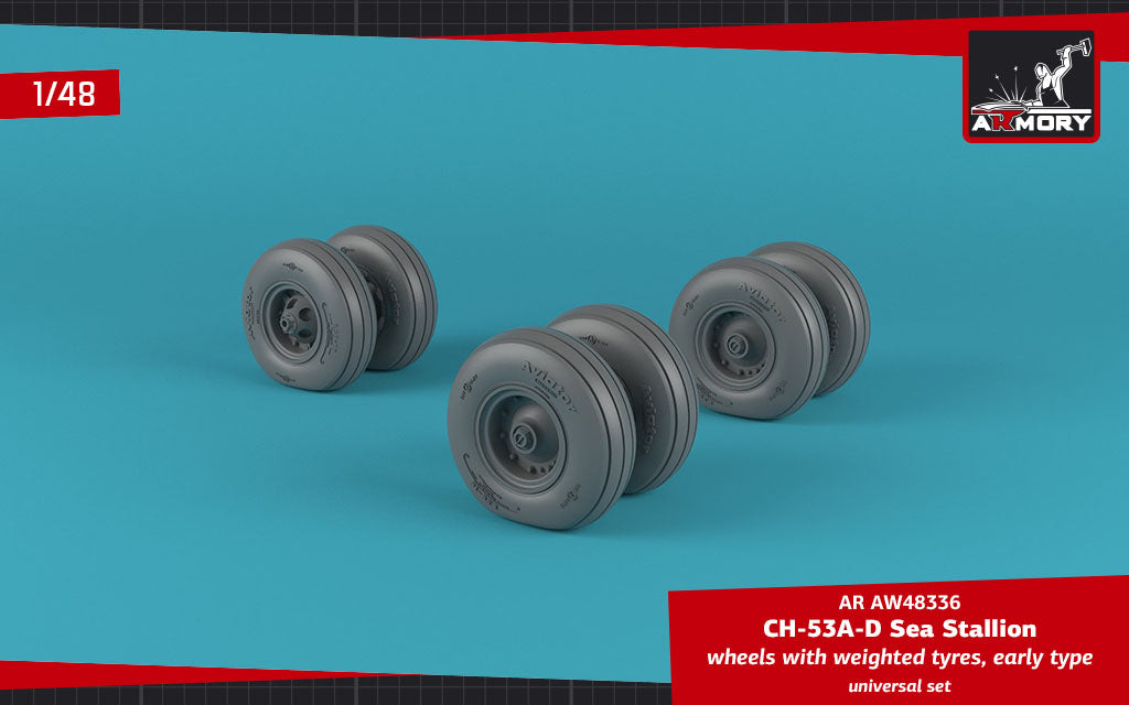 Armory ARAW48336 1:48 Sikorsky CH-53A/D Sea Stallion Weighted Tyres Early