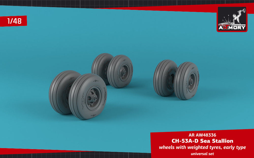 Armory ARAW48336 1:48 Sikorsky CH-53A/D Sea Stallion Weighted Tyres Early