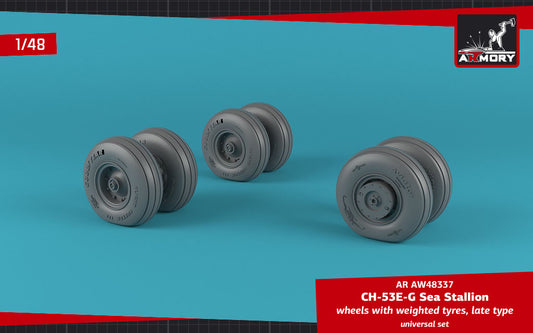 Armory ARAW48337 1:48 Sikorsky CH-53E-G Sea Stallion wheels with Wtd tires, late