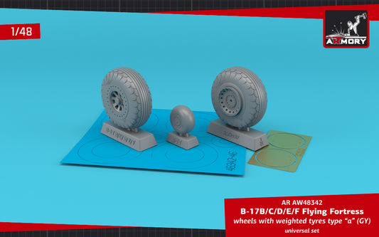 Armory ARAW48342 1:48 Boeing B-17B/C/D/E/F Flying Fortress Weighted Tyres Type A