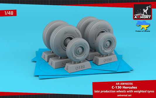 Armory ARAW48356 1:48 Lockheed C-130 Hercules Late Type Weighted Effect Tyres