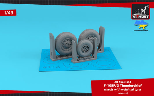 Armory ARAW48364 1:48 Republic F-105F/F-105G Thunderchief weighted wheels