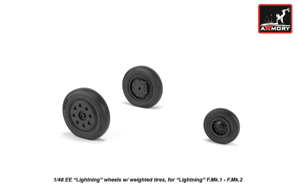 Armory ARAW48407 1:48 BAC Lightning F.1-F.6 Early Weighted Tyres for F.Mk.1