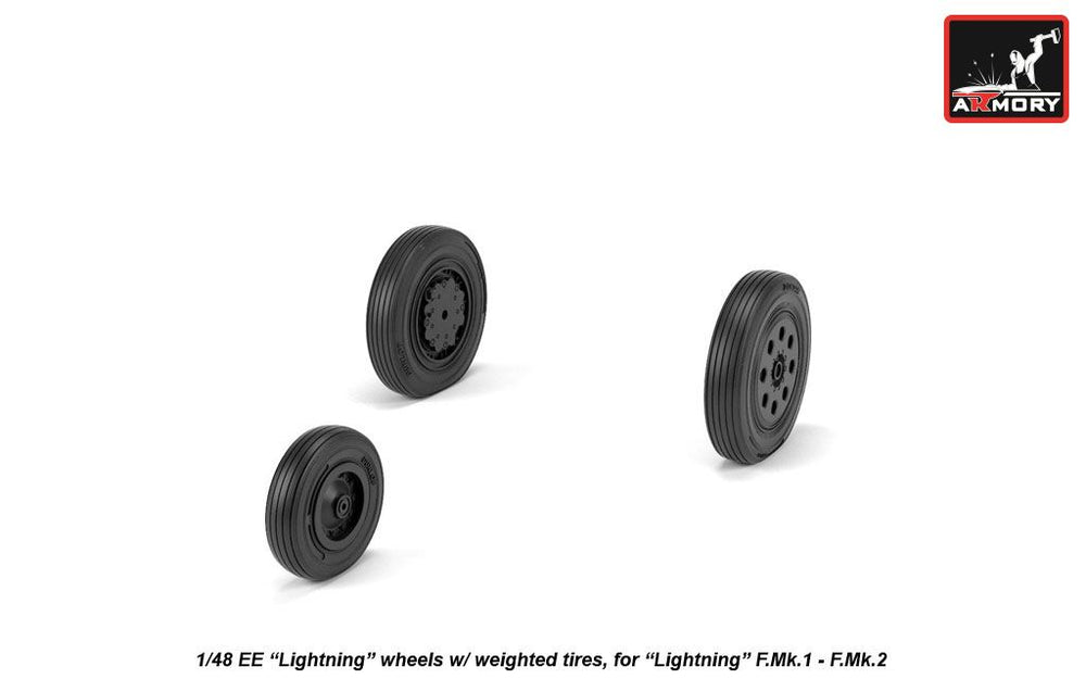 Armory ARAW48407 1:48 BAC Lightning F.1-F.6 Early Weighted Tyres for F.Mk.1