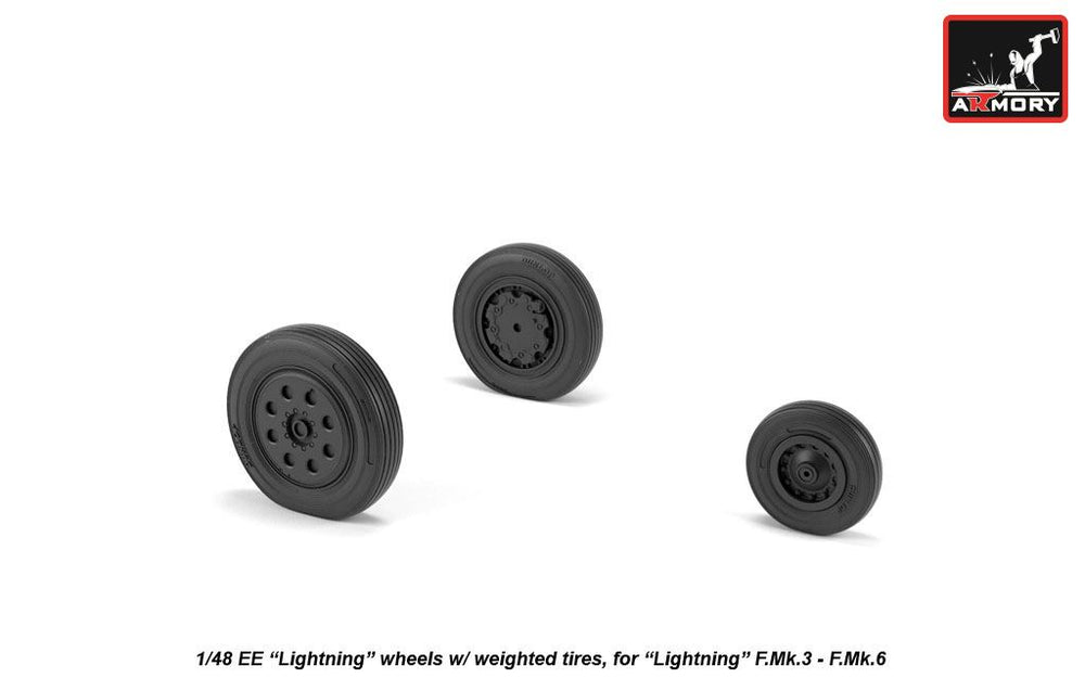 Armory ARAW48408 1:48 BAC Lightning F.1-F.6 Late Weighted Tyres for F.Mk.3