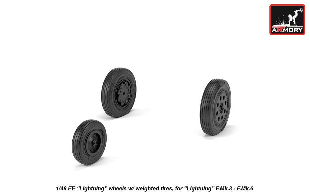 Armory ARAW48408 1:48 BAC Lightning F.1-F.6 Late Weighted Tyres for F.Mk.3