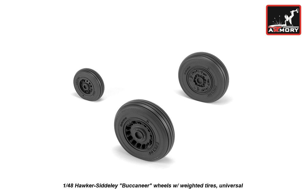 Armory ARAW48409 1:48 Blackburn/Hawker Buccaneer S.2B Weighted Tyres