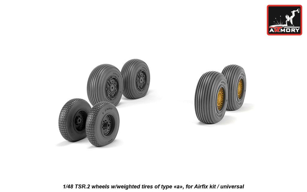 Armory ARAW48412 1:48 BAC TSR-2 wheels with weighted tires/tyres, type "a"