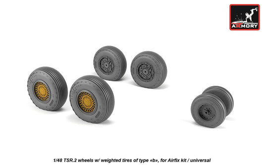 Armory ARAW48413 1:48 BAC TSR-2 wheels with weighted tires/tyres, type "b"