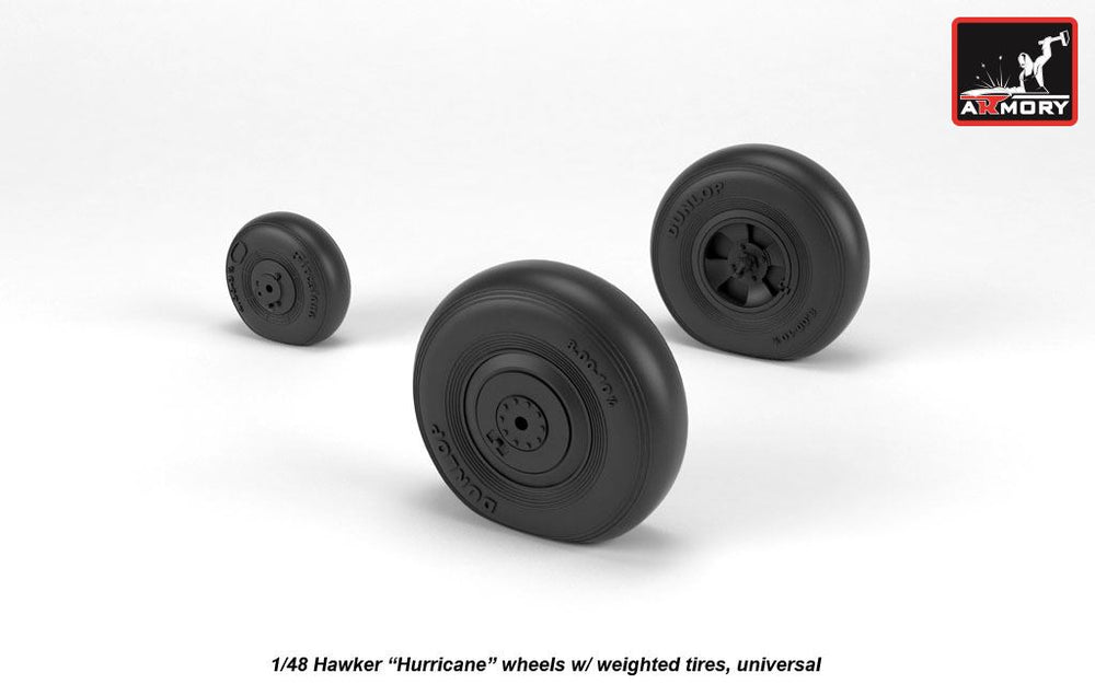 Armory ARAW48414 1:48 Hawker Hurricane wheels with weighted tires/tyres