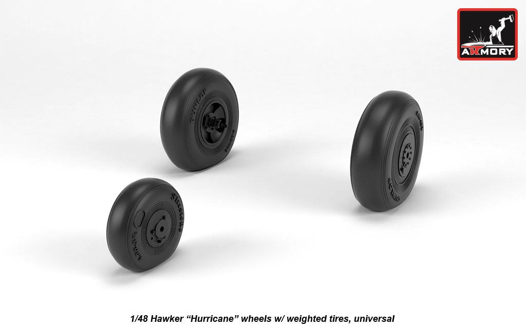 Armory ARAW48414 1:48 Hawker Hurricane wheels with weighted tires/tyres