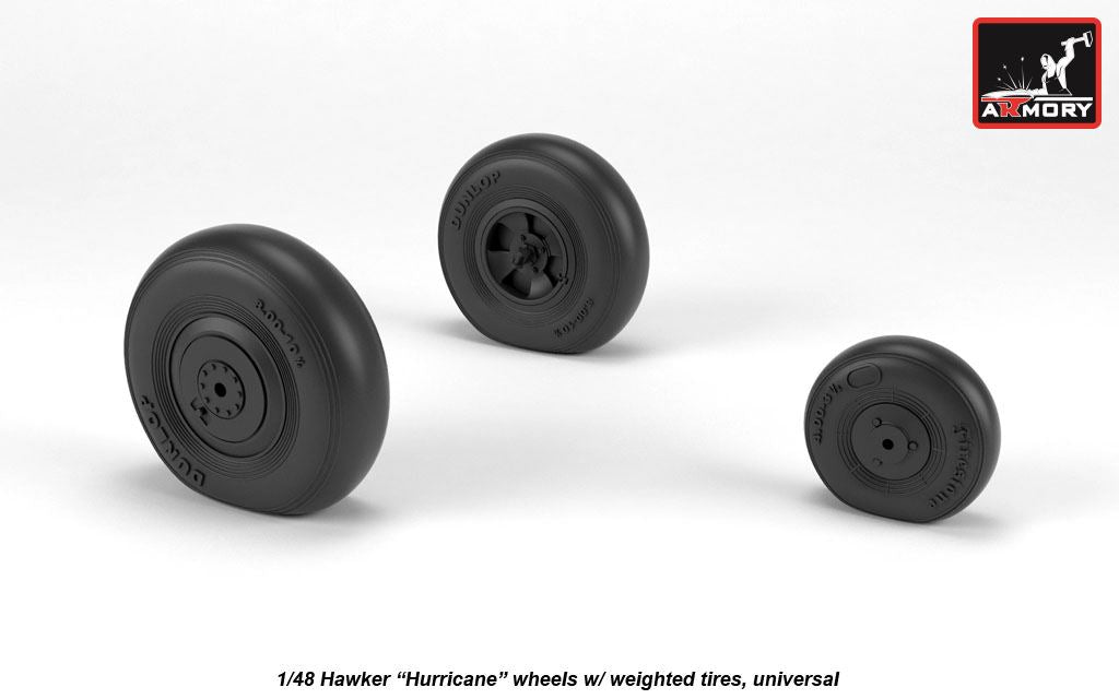 Armory ARAW48414 1:48 Hawker Hurricane wheels with weighted tires/tyres