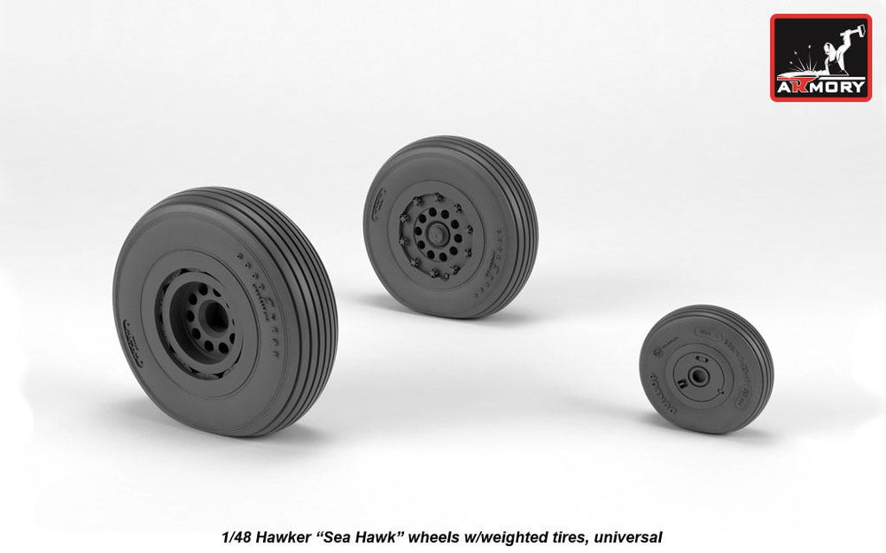 Armory ARAW48415 1:48 Hawker Sea Hawk wheels with weighted tires/tyres