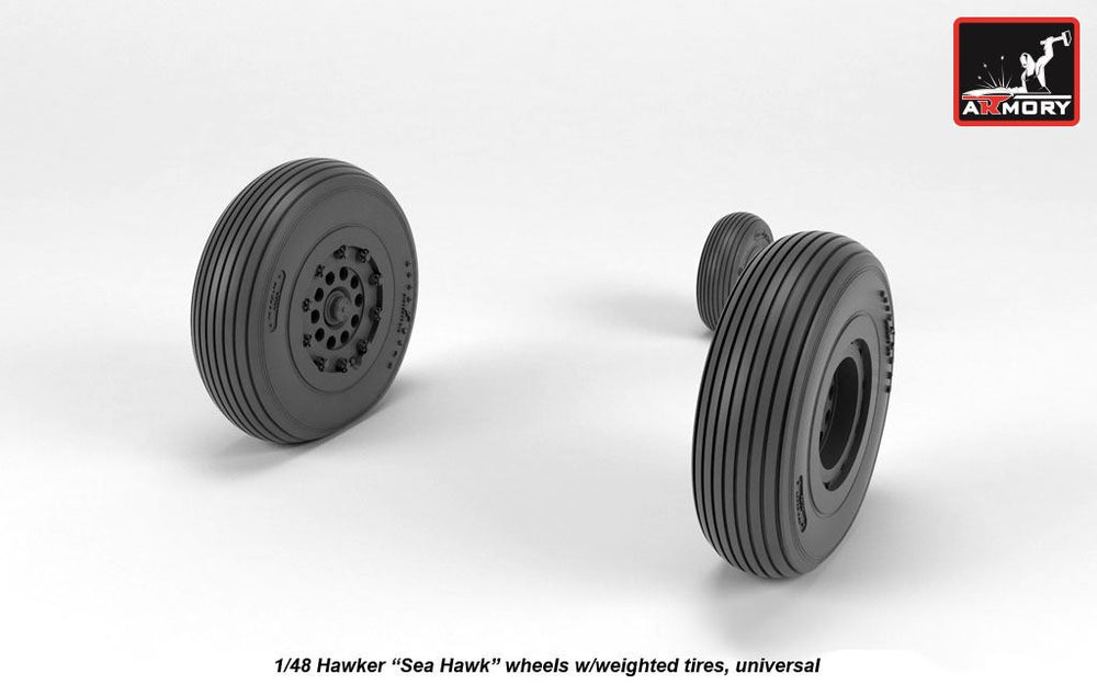 Armory ARAW48415 1:48 Hawker Sea Hawk wheels with weighted tires/tyres