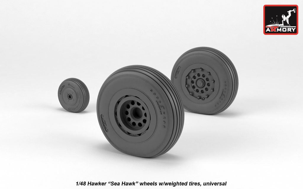 Armory ARAW48415 1:48 Hawker Sea Hawk wheels with weighted tires/tyres