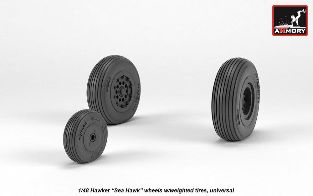 Armory ARAW48415 1:48 Hawker Sea Hawk wheels with weighted tires/tyres