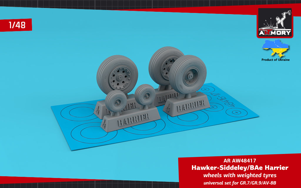 Armory ARAW48417 1:48 BAe Harrier GR.7/GR.9 & AV-8B Weighted Tyres