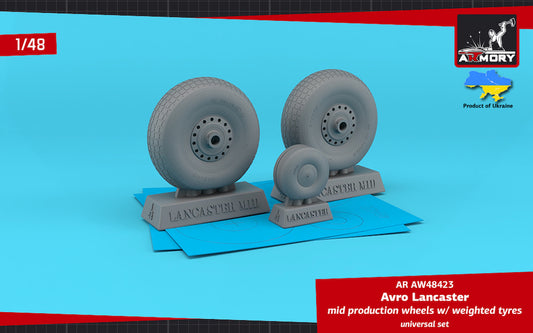Armory ARAW48423 1:48 Avro Lancaster wheels mid type with weighted tyres
