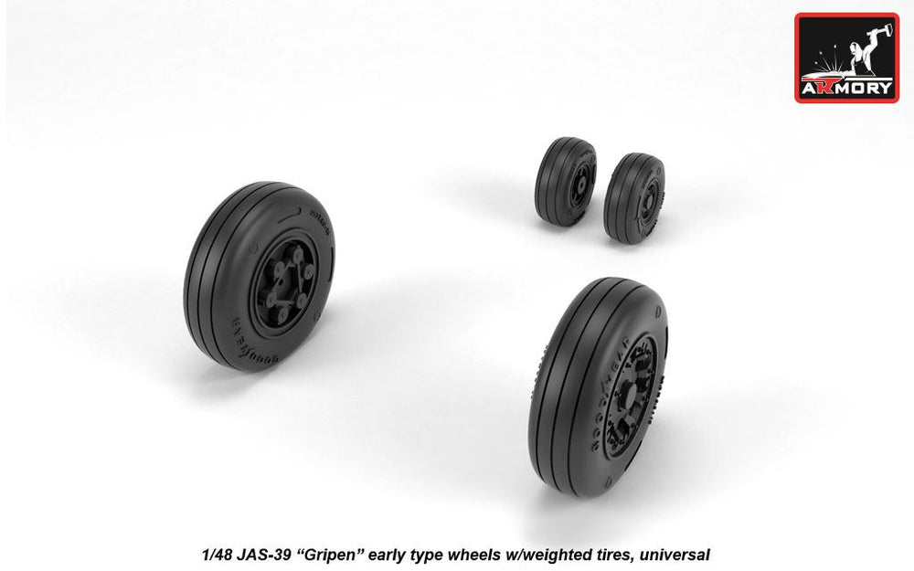 Armory ARAW48503 1:48 Saab JAS-39 Gripen Early Weighted Tyres