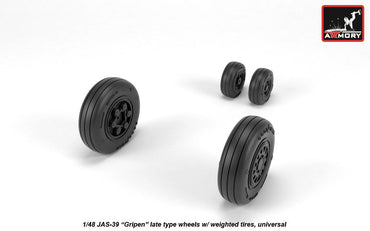 Armory ARAW48504 1:48 Saab JAS-39 Gripen Late Weighted Tyres for JAS-39D/E/F