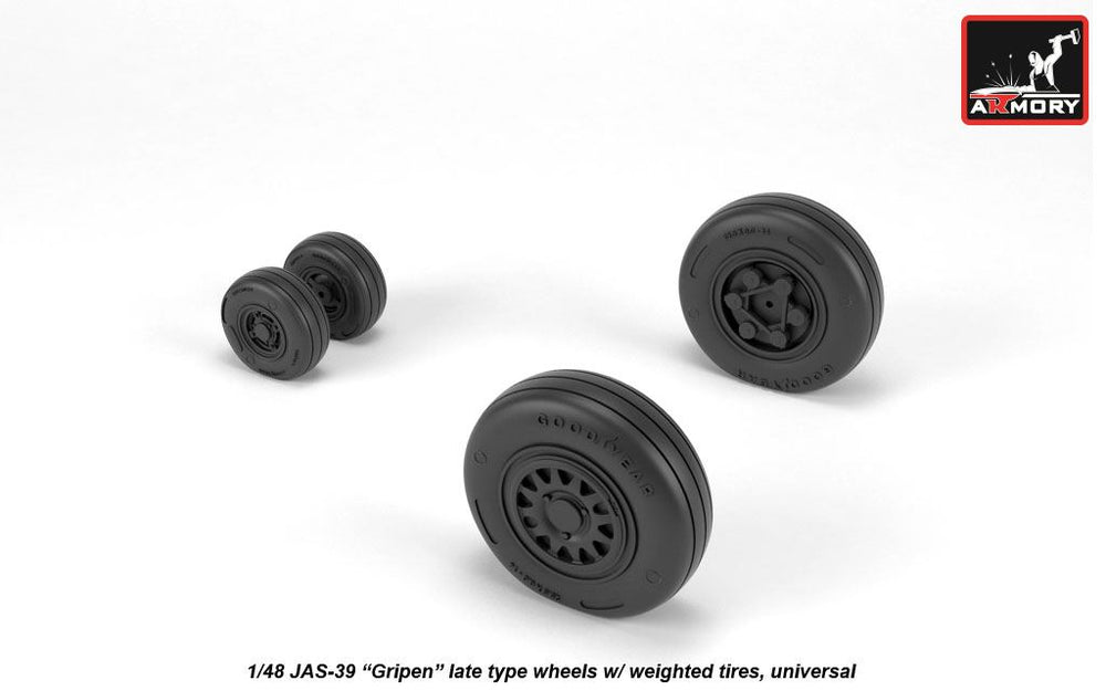 Armory ARAW48504 1:48 Saab JAS-39 Gripen Late Weighted Tyres for JAS-39D/E/F