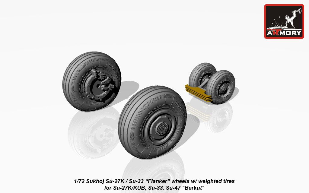 Armory ARAW72034 1:72 Sukhoi Su-27K / Su-33 Weighted Tyres & Front Mudguard
