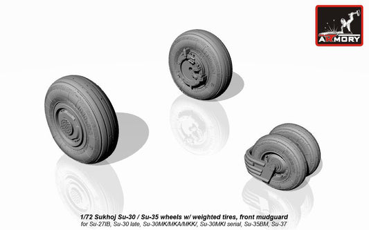 Armory ARAW72035 1:72 Su-30 / Su-35 Weighted Tyres & Front Mudguard