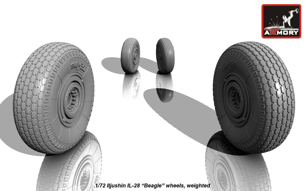 Armory ARAW72040 1:72 Iljushin IL-28 Beagle wheels, weighted