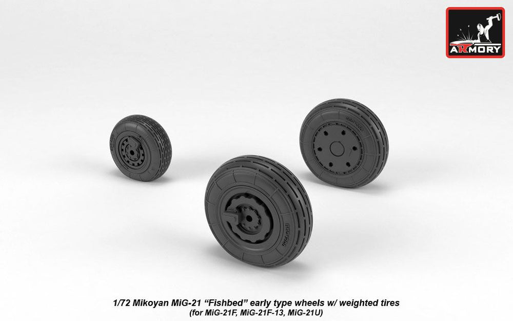 Armory ARAW72048 1:72 MiG-21 Fishbed Early Weighted Tyres for F/F-13/U