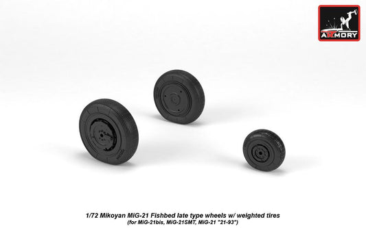 Armory ARAW72050 1:72 MiG-21 Fishbed Late Weighted Tyres for bis/SMT/21-93