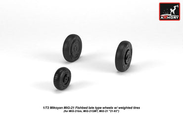 Armory ARAW72050 1:72 MiG-21 Fishbed Late Weighted Tyres for bis/SMT/21-93