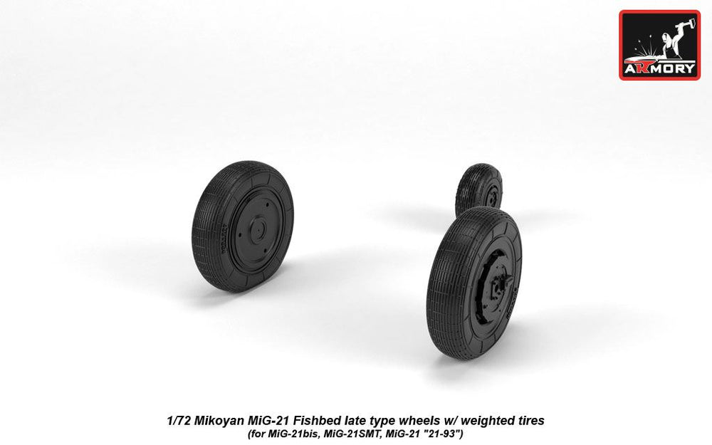 Armory ARAW72050 1:72 MiG-21 Fishbed Late Weighted Tyres for bis/SMT/21-93