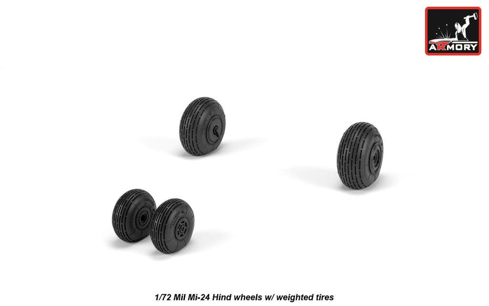 Armory ARAW72052 1:72 Mil Mi-24 Hind Weighted Tyres for D/V/35