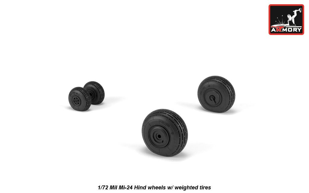 Armory ARAW72052 1:72 Mil Mi-24 Hind Weighted Tyres for D/V/35