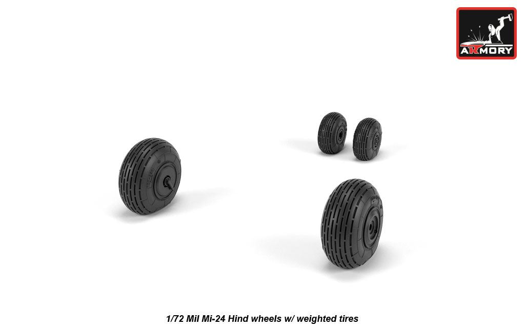 Armory ARAW72052 1:72 Mil Mi-24 Hind Weighted Tyres for D/V/35