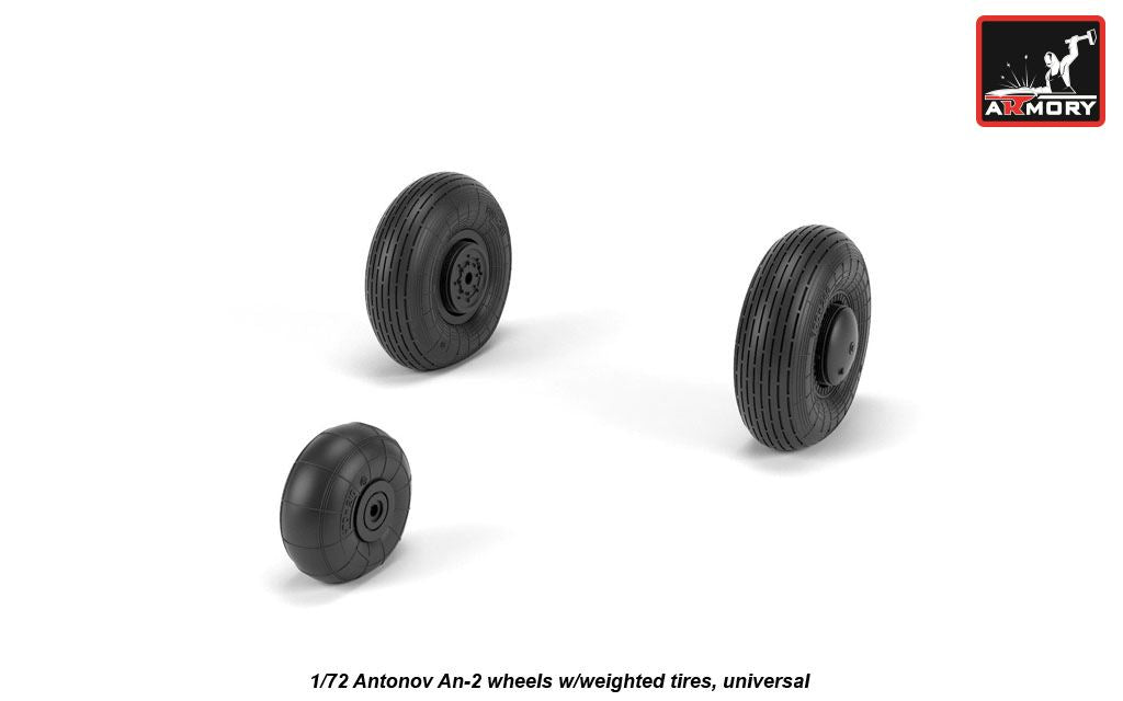 Armory ARAW72057 1:72 Antonov An-2/An-3 Colt wheels with weighted tires/tyres