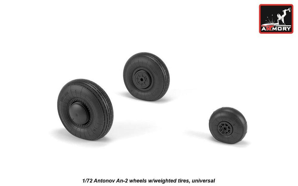 Armory ARAW72057 1:72 Antonov An-2/An-3 Colt wheels with weighted tires/tyres