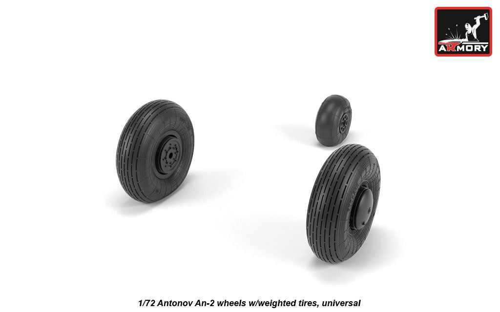 Armory ARAW72057 1:72 Antonov An-2/An-3 Colt wheels with weighted tires/tyres