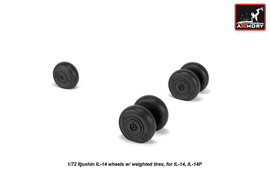 Armory ARAW72059 1:72 Iljushin IL-14 Weighted Tyres for II-14 M/P
