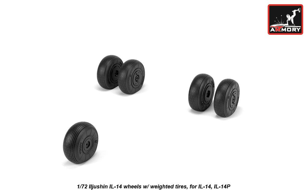 Armory ARAW72059 1:72 Iljushin IL-14 Weighted Tyres for II-14 M/P